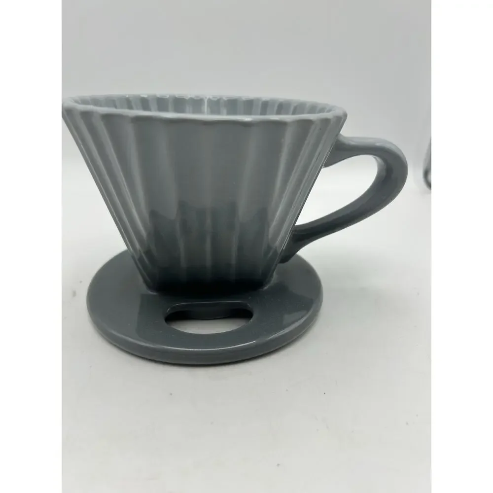 Chantal 8 oz Porcelain Pour Over Coffee Dripper Gray 92-FLT63 Fluted Cone